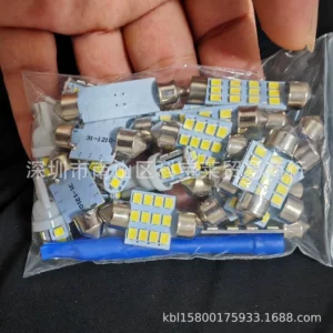 Car Led Combination Set 24Pcs Roof Light T10 Width Indicator Light Double Tip Reading Light License Plate Light Indoor Light
