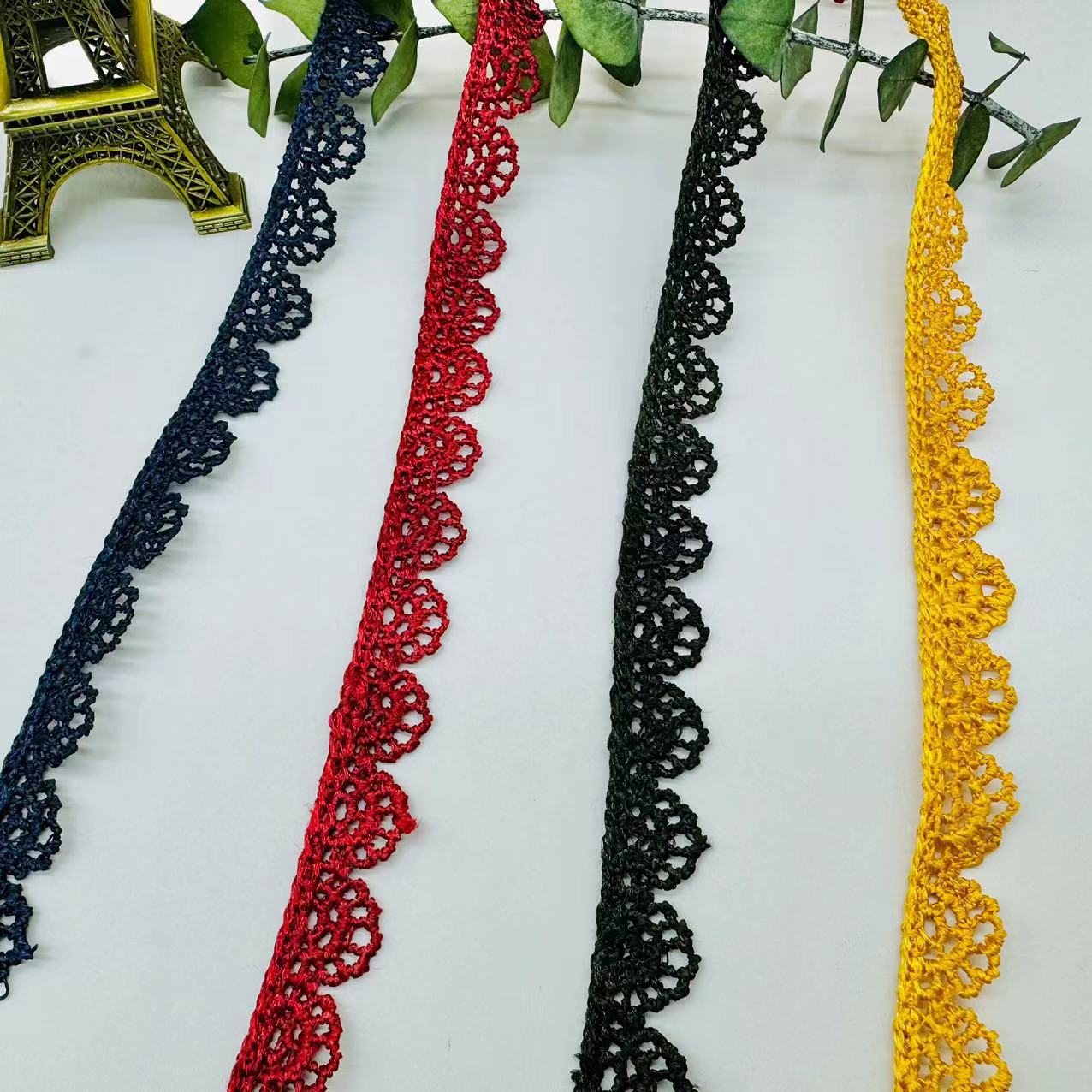 现货销售涤光丝水溶条码   蕾丝镂空刺绣花边   窗帘内衣服装辅料