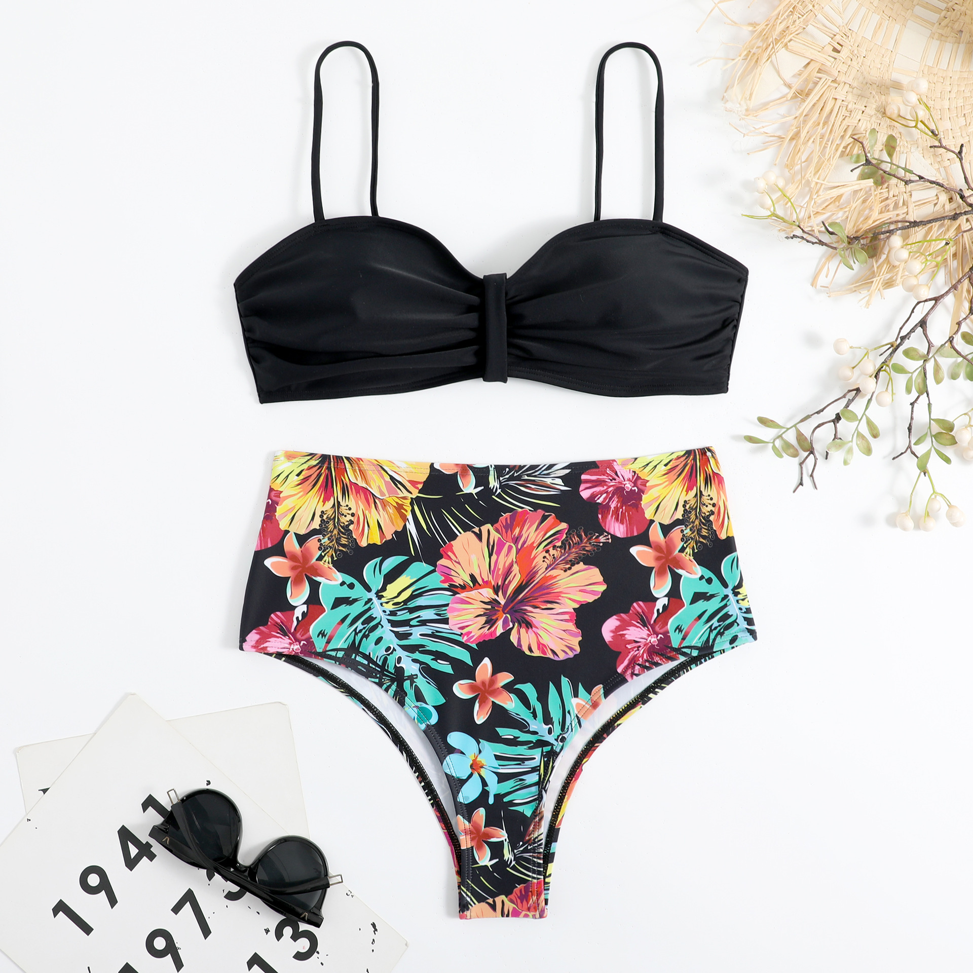 Women's Multicolor Solid Color Printing 2 Piece Set Bikinis display picture 2