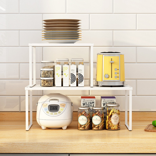 Kitchen multi-layer shelf counter rack spice rack desk storage stove rice cooker bowl stand divider function