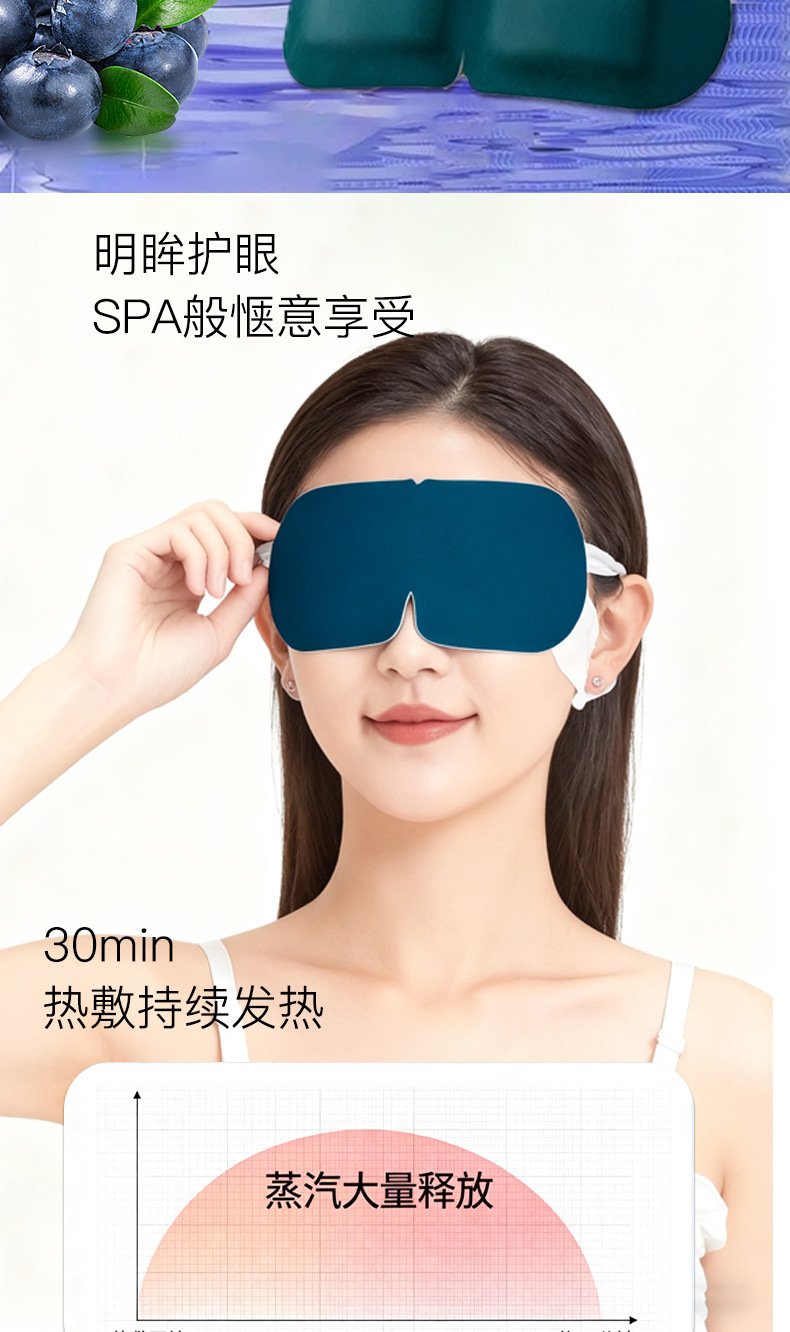 Lutein Steam Eye Mask Custom Logo Herbal Self Heating Eye Compress Disposable Warm Eye Relaxation in use