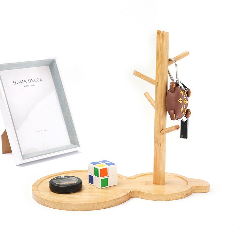 Car Keychain Hanging Desktop Key Storage Rack Ornaments Solid Wood Entrance Door Entrance Key Storage Rack