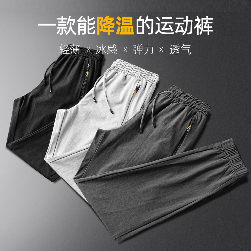 Wholesale Summer Couple's Ice Silk Quick-Dry Pants, Unisex Outdoor Casual Breathable Loose Plus-Size Sports Pants Custom-Made
