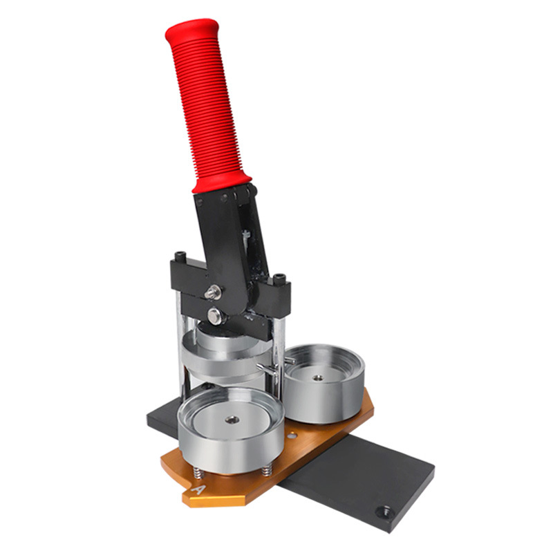 Nueva máquina de insignias de metal de 58mm estadounidense, consumibles de hojalata redonda giratoria, insignia de barra, máquina casera de bricolaje