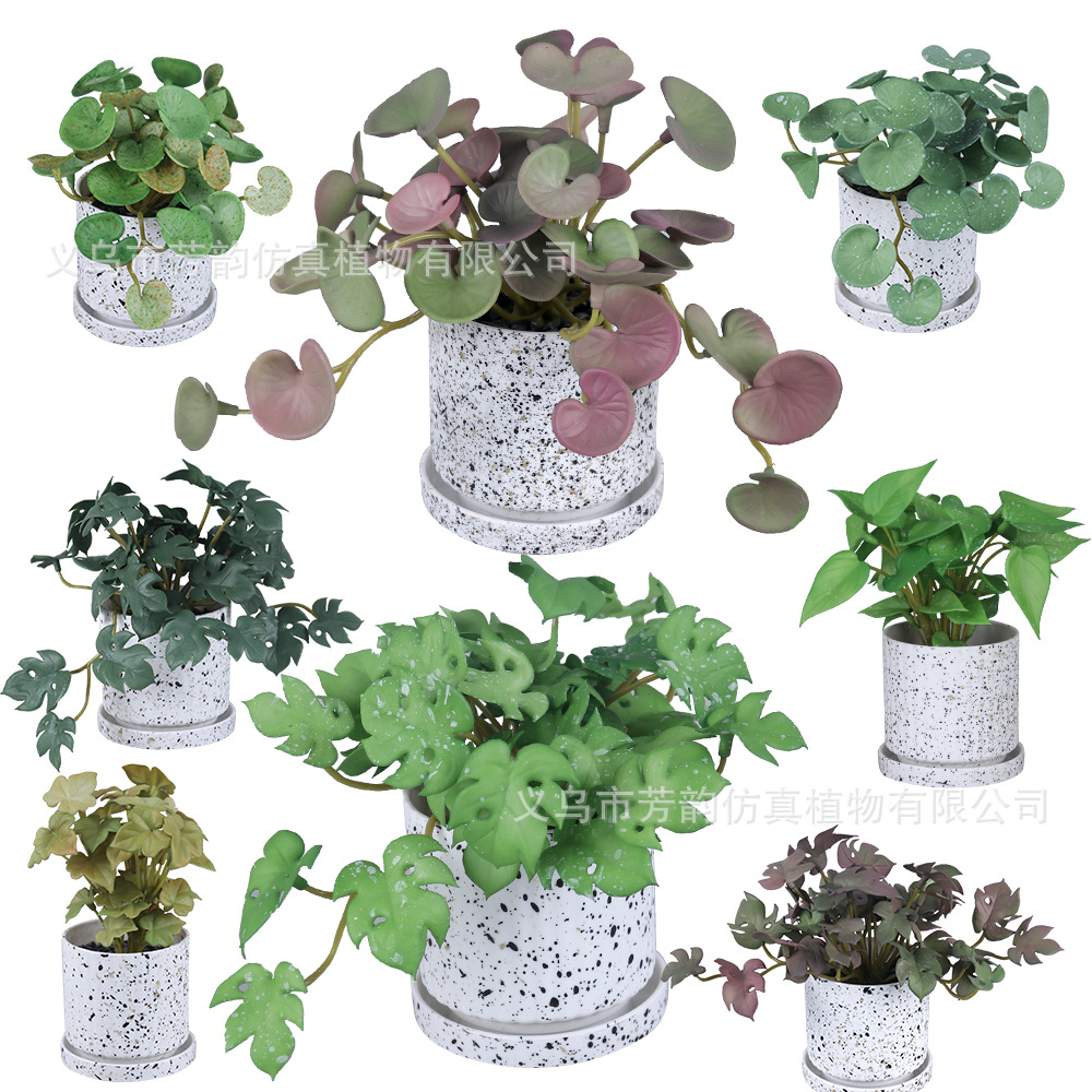 Planta Artificial de Costilla de Adán al Tacto Real de PU para Decoración del Hogar y Escritorio