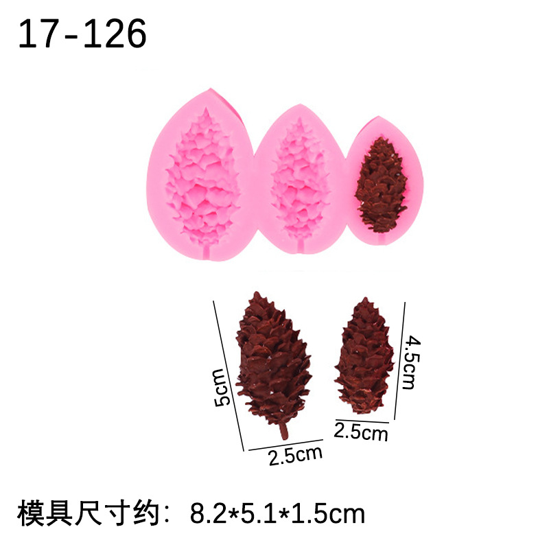 Fondant molde de silicona ritmo seco forma tamaño Pino cono cake decoración simulación Mori Pino Torre Navidad decoración molde
