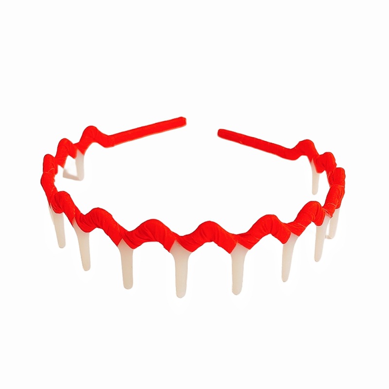 2023 nueva diadema para niños artefacto de cabello roto para mujeres pinza de pelo de presión antideslizante dentada diadema de plástico de tela fluorescente