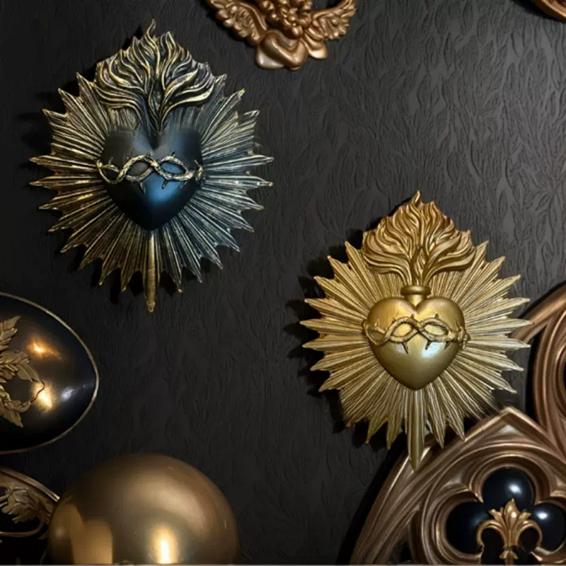 跨境新款Gothic Sacred Heart Wall plaque哥特式圣心墙牌匾