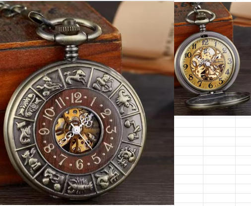 メタルホワイトポリッシュダブルオープンカバー機械式懐中時計レトロ光沢のある学生ギフト記念懐中時計