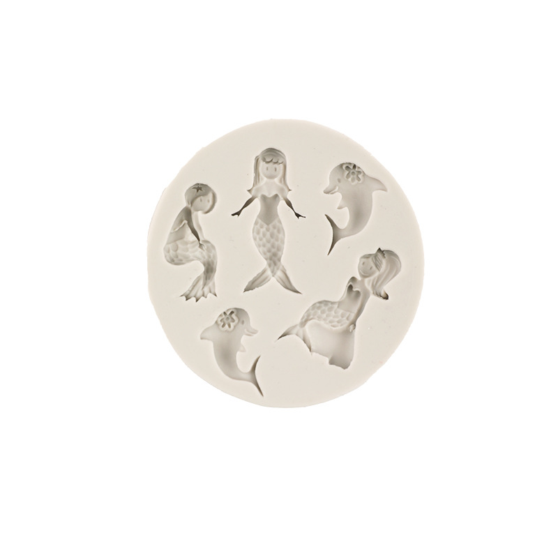 Ángel sirena comida y juego pastel año tras año bebé troyano decorativo pastel de hornear molde de silicona líquida