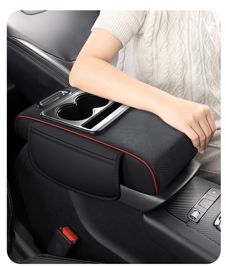 Cross-border car armrest box pad, multifunctional tissue box, car interior leather, universal armrest box heightening pad for all seasons