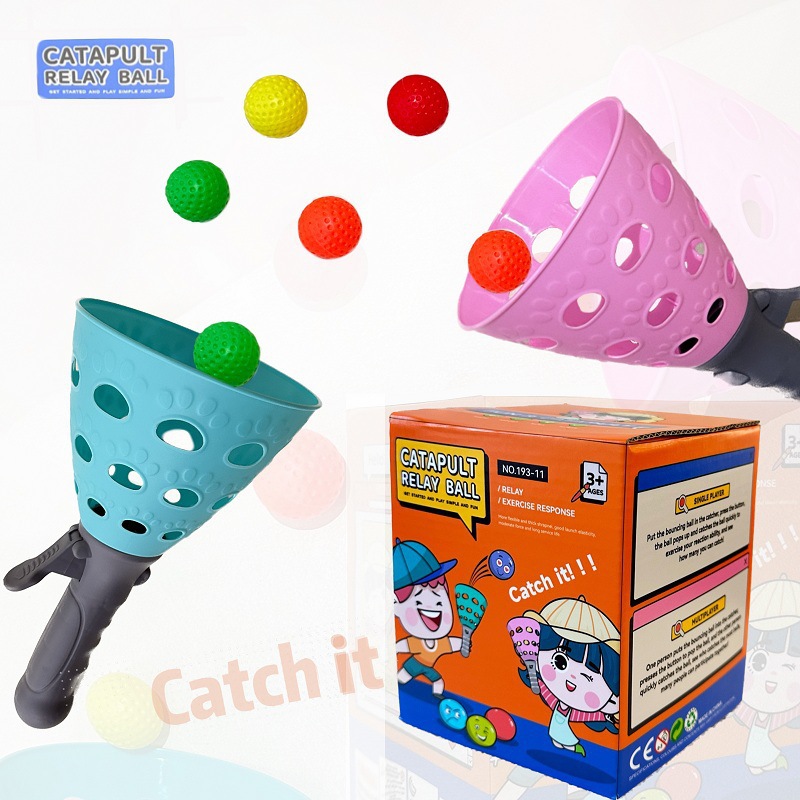 Bolas de lanzamiento de acoplamiento transfronterizas para niños juguetes para niños y niñas interacción de padres al aire libre doble bola de catapulta deportiva