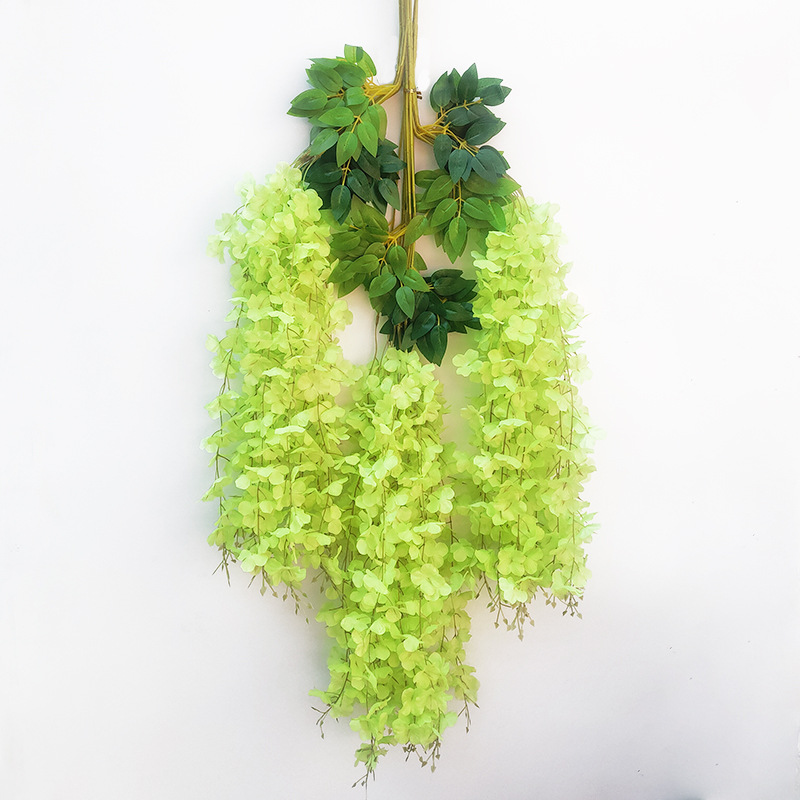 加密6葉仿真紫藤娟花批發 假花仿真豆花串條景區戶外長廊吊頂裝飾