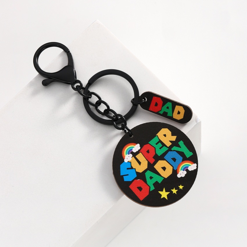 Cute Style Cute Letter Rainbow Wood Mother'S Day Father'S Day Unisex Keychain