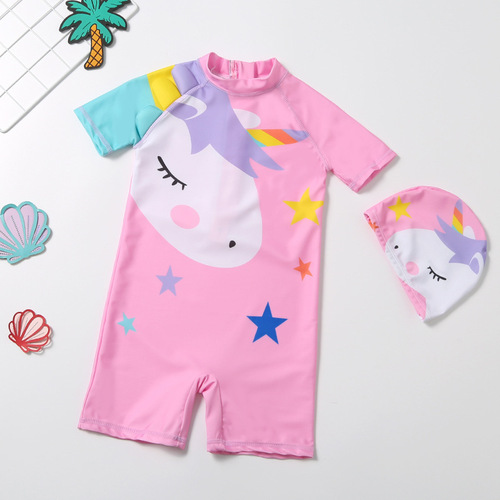 2024 New Children's Swimsuit Girls One-piece Bikini Swimsuit Cute Baby Small, Medium and Large Girls Swimwear