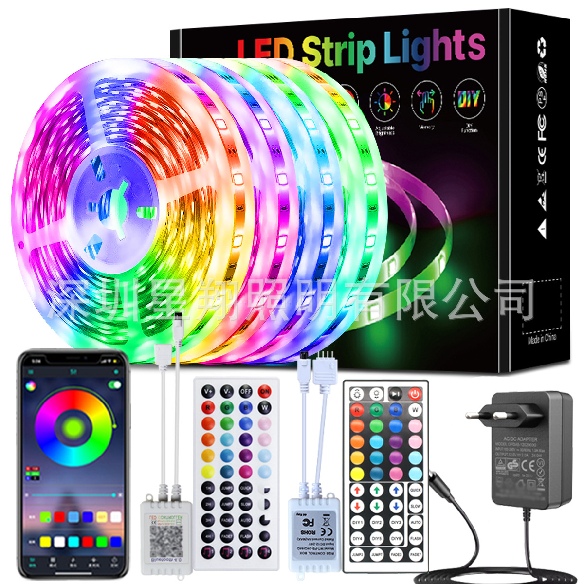 Transfronterizos rgb 44 teclas APP bluetooth banda de luz de música LED tira autoadhesiva 5050 atmósfera de baja presión banda de luz de vacaciones