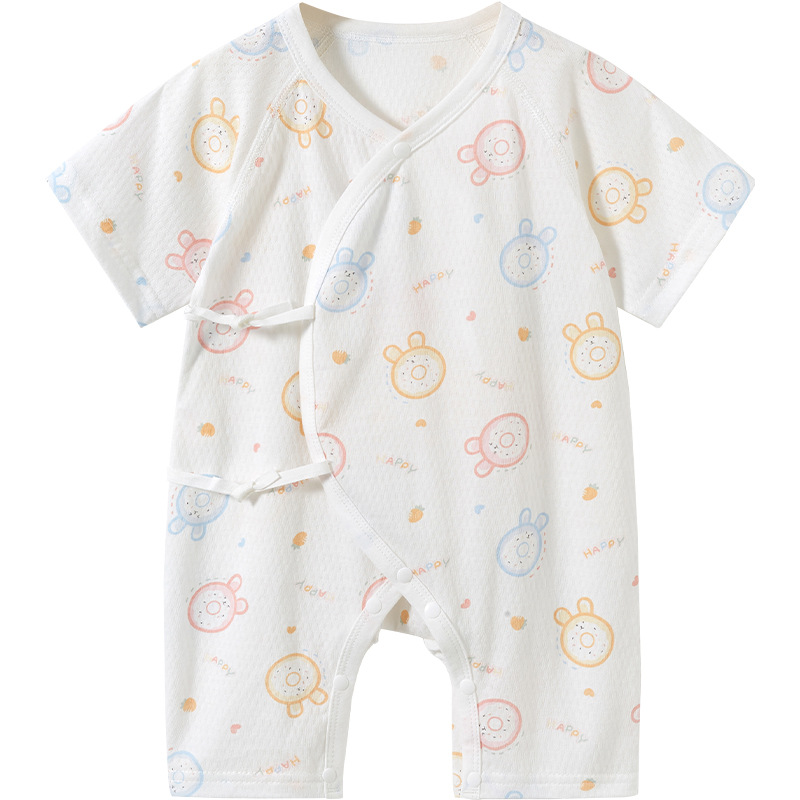 Baby overcoat de verano recién nacido monje de algodón hombre y mujer de manga corta ropa de verano delgada ropa de bebé luna llena