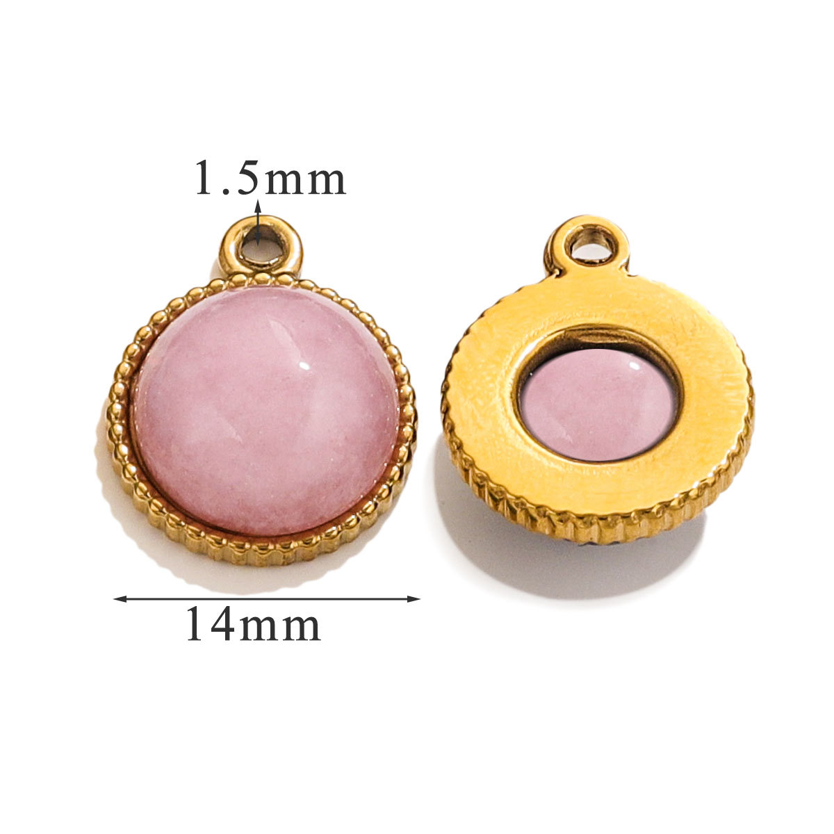 Acero inoxidable redondo adornado colgante de piedra natural DIY pendientes pulseras collares accesorios accesorios colgantes