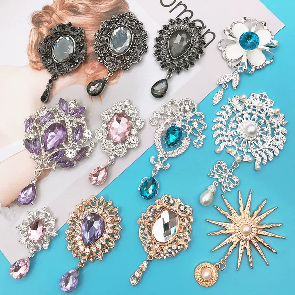 New Creative Diamond-Encrusted Pearl Flower Clothing Accessories Divine Flower Gemstone Pendant Mobile Phone Case DIY Jewelry Accessories for Women