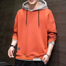 假两件卫衣男士秋冬季新款ins潮流宽松休闲百搭连帽加绒上衣外套