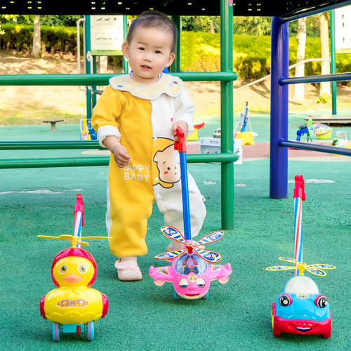 Baby toddler stroller butterfly multi-function walker bell hand push airplane stall toy gift push push music