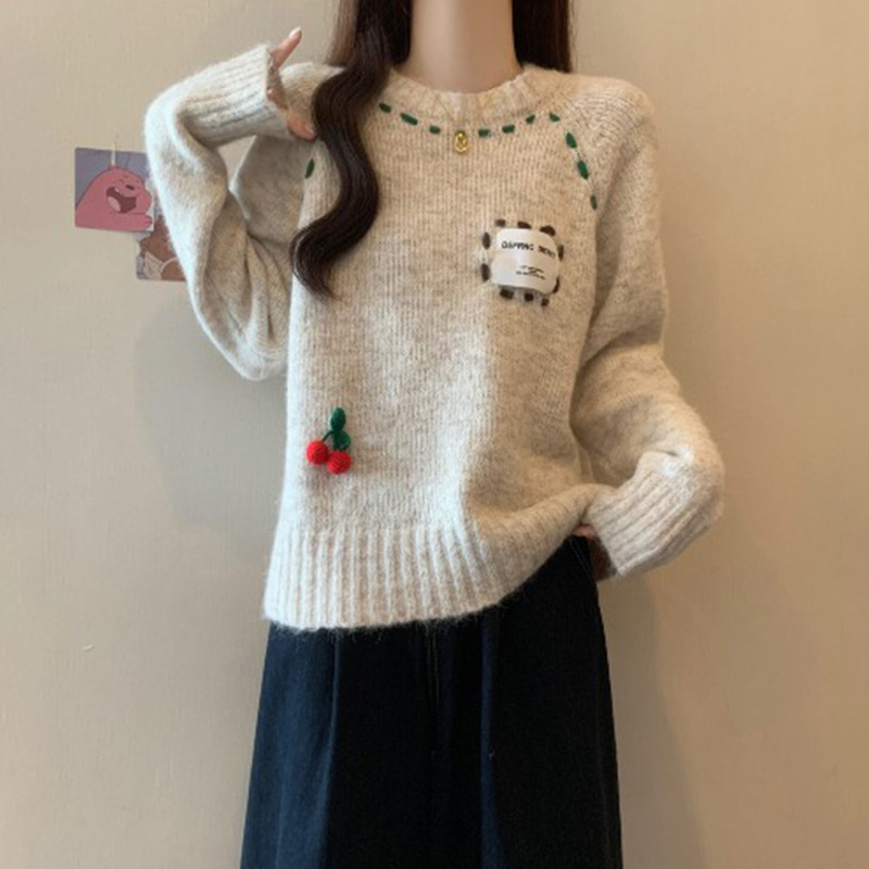 2025 Autumn and Winter High-End Pullover Knitwear with Large Size Women's Fat mm Loose Slimming Look Thickeneded Knitwear Top