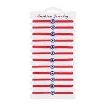 跨境新款恶魔之眼幸运手绳可调节编织亲子情侣护身符手链手串批发