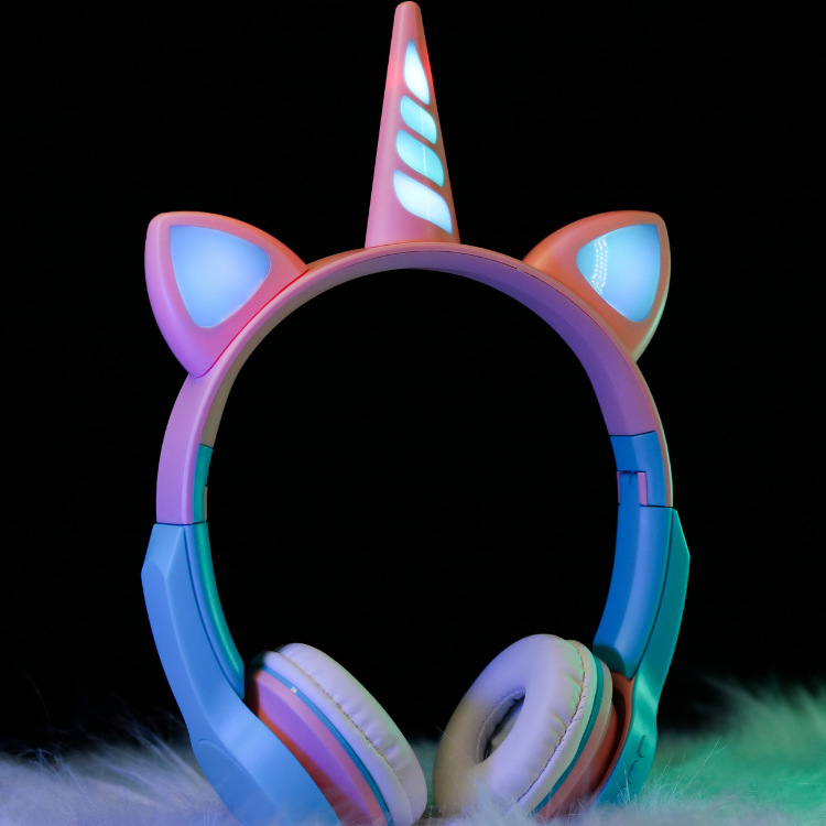 New Luminous Cat Ear + Unicorn Headset Wireless Headset Folding Card Radio Bluetooth Headset XY-212 New Luminous Cat Ear + Unicorn Headset Wireless Headset Folding Card Radio Bluetooth Headset XY-212