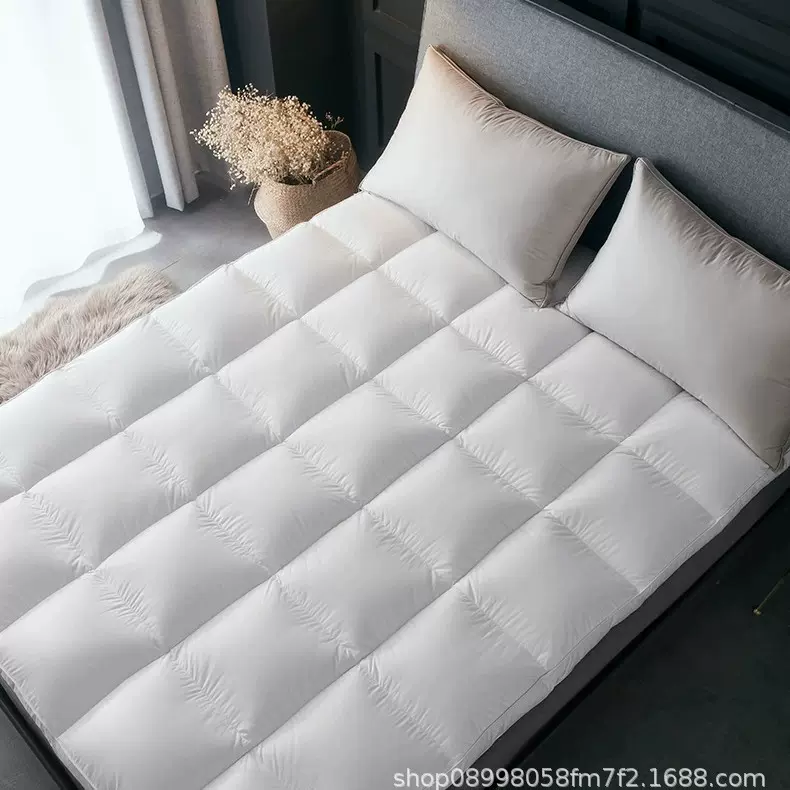 鸿润HONREN工厂加工定做羽绒羽毛床垫酒店全棉白鸭绒羽绒床垫