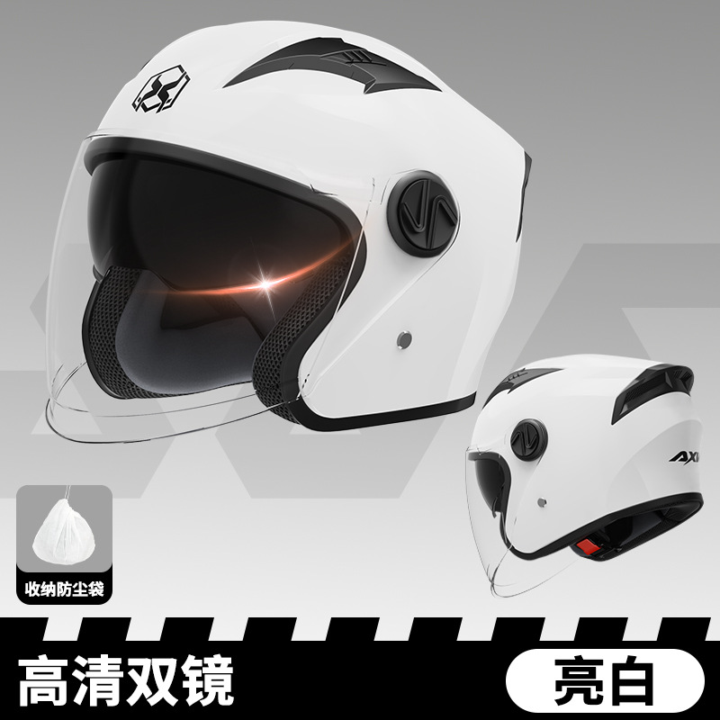 Casco de coche eléctrico especial de comercio exterior para hombre Four Seasons General de motocicleta en el extranjero para mujer Casco a prueba de viento simple de invierno para mujer