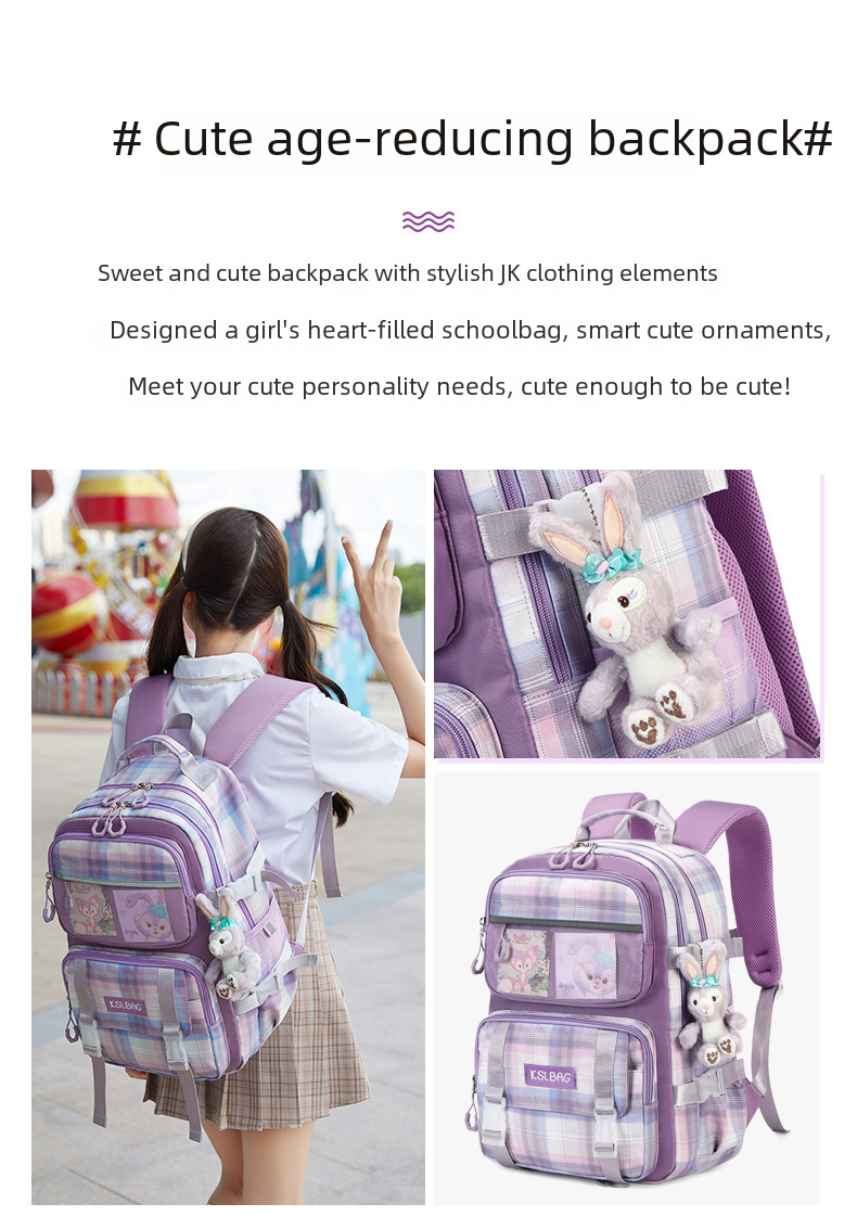 Korean Japanese Girls Junior High School Schoolbag Large Capacity High Quality Junior High School Schoolbag Lightweight Backpack