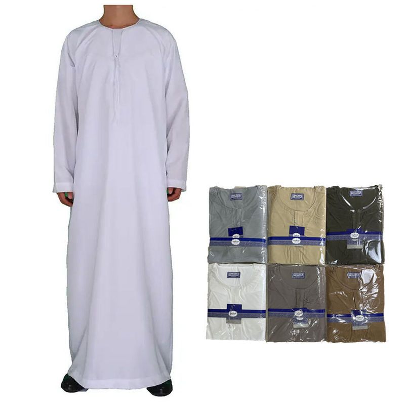 Men's Long Robe with Solid Color Pocket Design, Round Neck, Long Style, Factory Wholesale for Foreign Trade Men's Long Robe with Solid Color Pocket Design, Round Neck, Long Style, Factory Wholesale for Foreign Trade