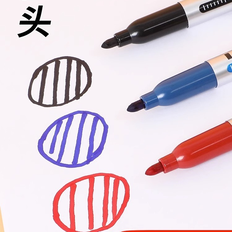 Haijia marcador de cabeza gruesa negro puede agregar tinta marcador de bocetos clave conjunto de lápiz a prueba de agua