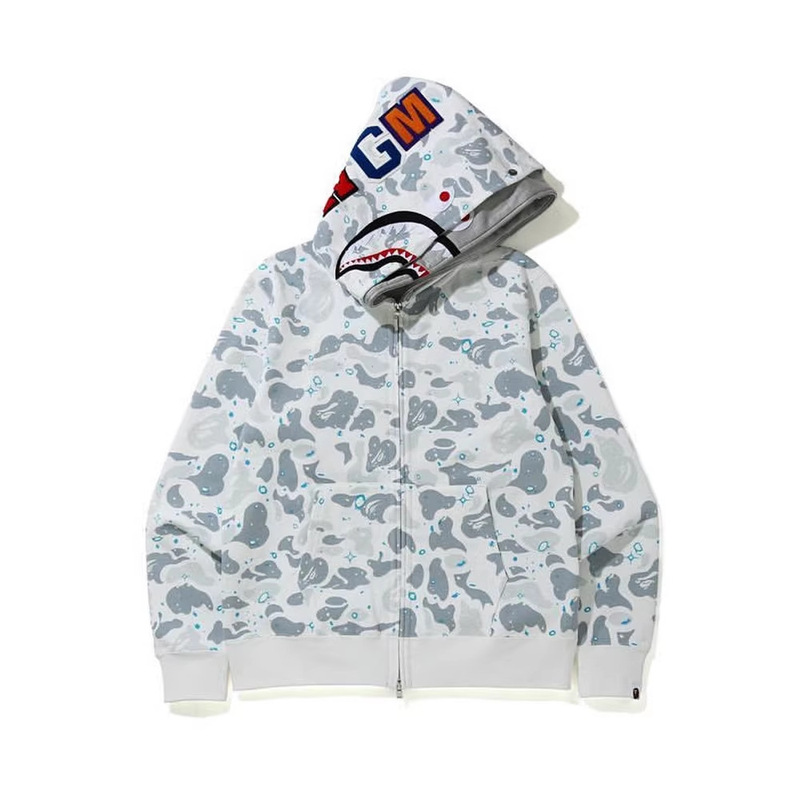 Cross-Border Foreign Trade Dropshipping Bape Shark Double-Hooded Casual Sweatshirt Zip-Up Jacket Starry Sky Camouflage Trendy Brand Loose Hoodie Cross-Border Foreign Trade Dropshipping Bape Shark Double-Hooded Casual Sweatshirt Zip-Up Jacket Starry Sky Camouflage Trendy Brand Loose Hoodie