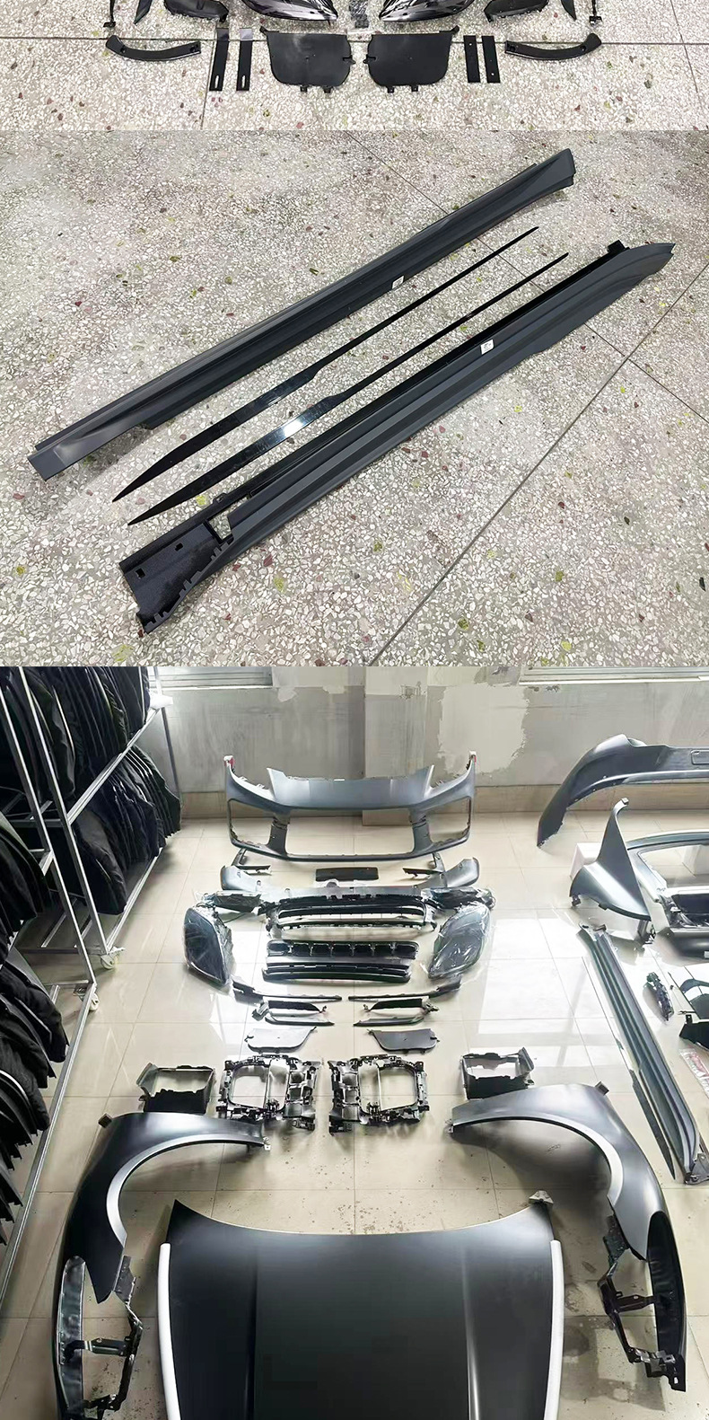 Suitable for Porsche Panamera 970 Upgrade to 976 Large Body Kit, Pp Material Front Bumper and Rear Bumper Large Body Kit