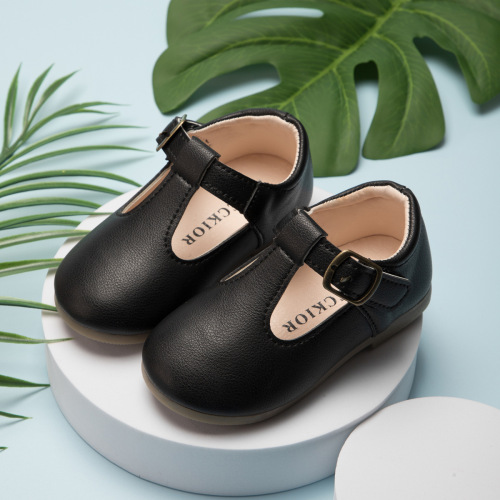 Comfortable and Casual Small Leather Shoes for Girls, Princess Shoes with Non-slip Rubber Soles, Girls' Etiquette Shoes and Student Shoes