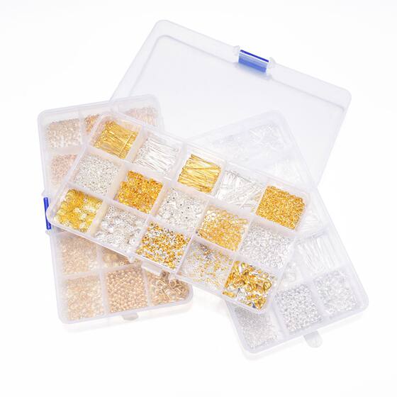 15 grid gold and silver metal accessories suit lobster clasp nine-character needle single-circle floral holder extension chain diy accessories material