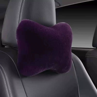 Headrest – Car Plush Headrest Pillow Pair, Car - plush-headrest-grape-purple-one