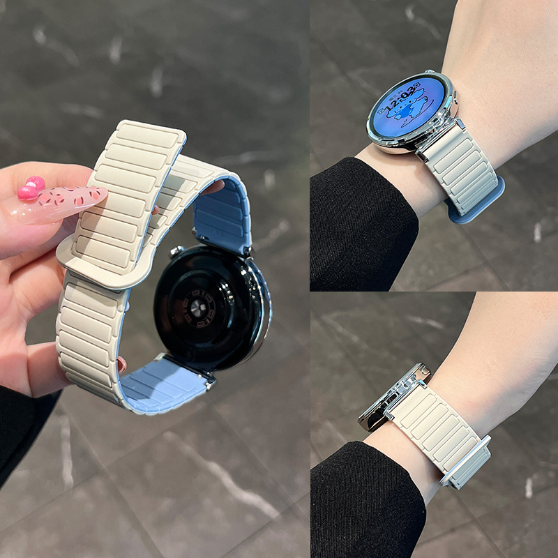 Zhang Jingyi's Same Style Is Compatible with Huawei Gt5 Watch Strap, Magnetic Silicone Gt6 Gt4 Watch4 Profit3, Unisex Model