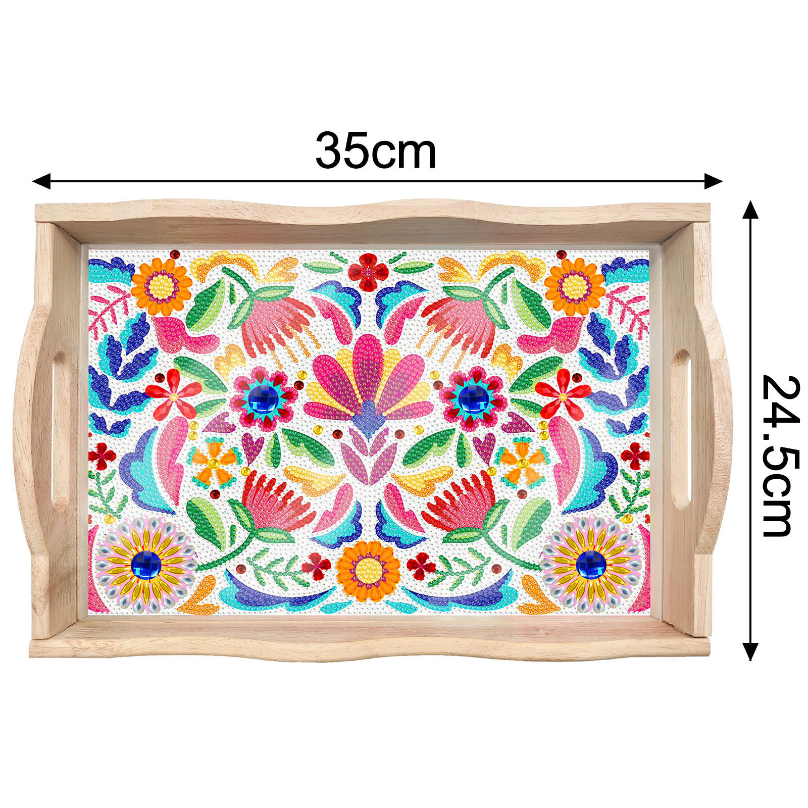 Transfronterizos dedicados a la pintura de diamantes DIY hecha a mano bandeja de madera cuadrada pegatinas de perforación de animales mandala personalizados