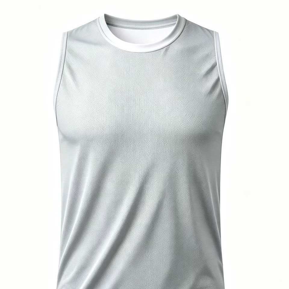 Cross-border men's sleeveless solid color sports vest, quick-drying breathable sleeveless fitness vest