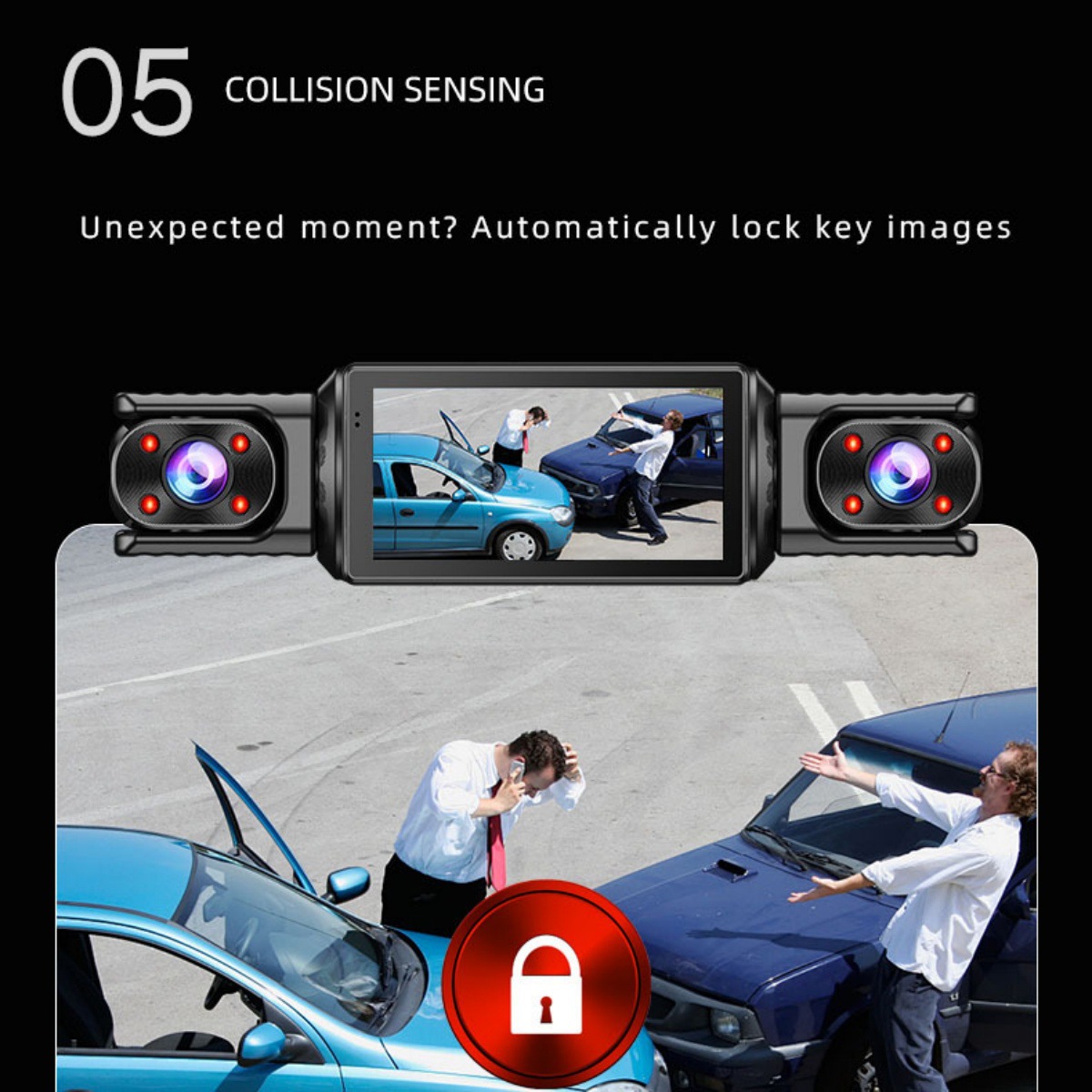 New 2K/4K Dash Cam, No Installation Required, Dual Front and Rear Cameras, Loop Recording, Reversing Camera, Night Vision