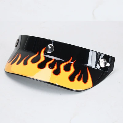 Universal Retro Helmet with – Dəbilqə (Kaska) aksesuarları - black-flame