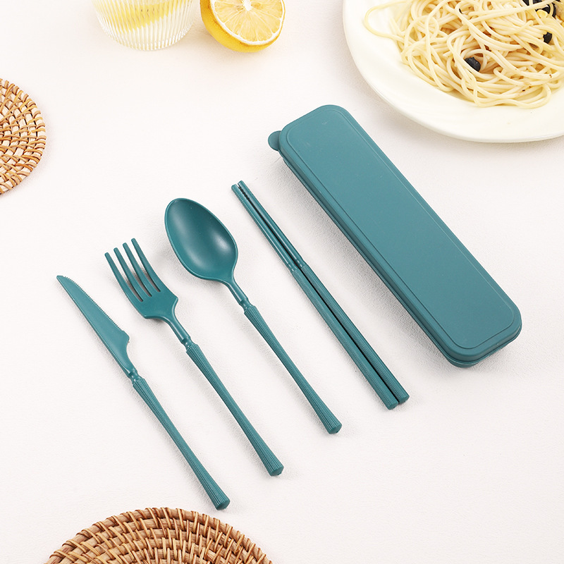 プラスチック家庭用食器袋卸売ポータブルPPナイフ、フォーク、スプーン、箸4点セット子供と学生のためのコンプリートセットAmazon|undefined