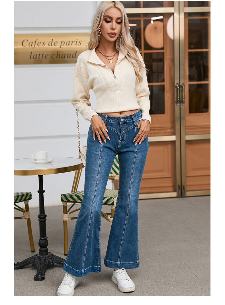 High-Waisted Flared Jeans