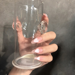 網紅假指甲貼穿戴甲成品甲片愛心桃心美甲貼片可拆卸指甲貼片N12