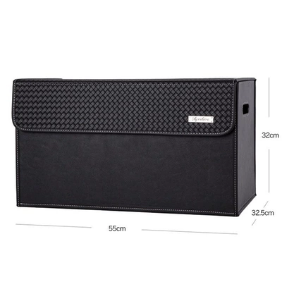 Box with a Sloped Surface — Car storage bag/box - woven-pattern-folding-box-flip-top-type