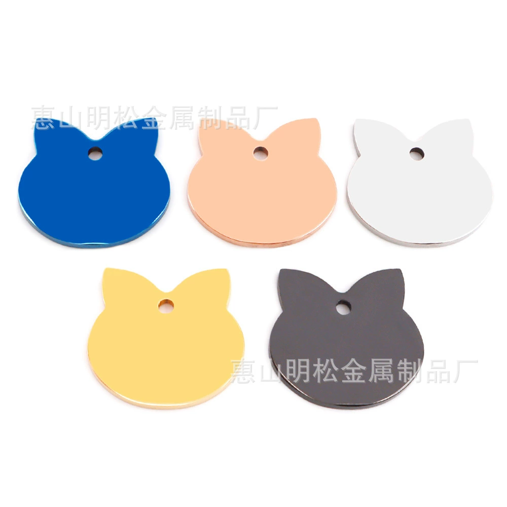 Милая кошка лицо из нержавеющей стали брелок для ключей