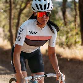 跨境外贸女式透气骑行服 Team Pedla 短袖山地自行车衣服一件代发