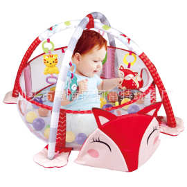 多功能婴儿三合一狐狸防尿垫游戏垫宝宝爬行地毯健身架收纳球池